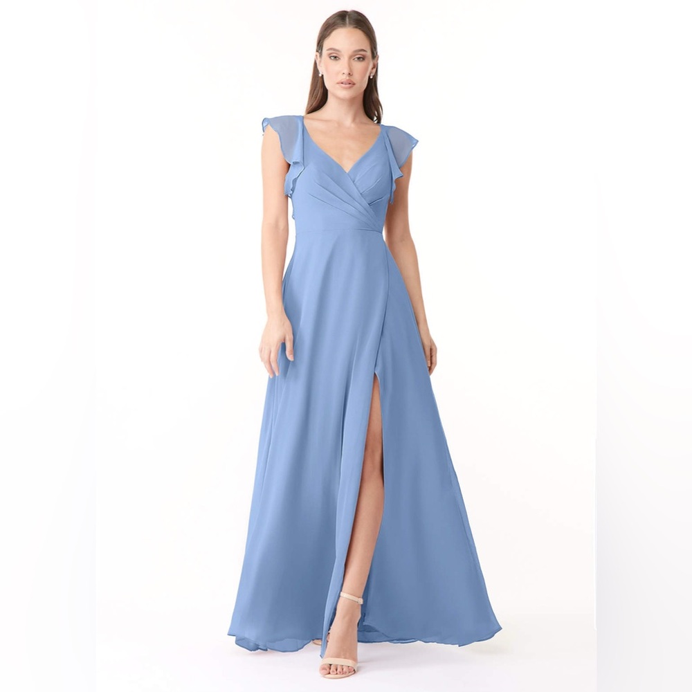 Azazie Yoko Steel Blue Size 12